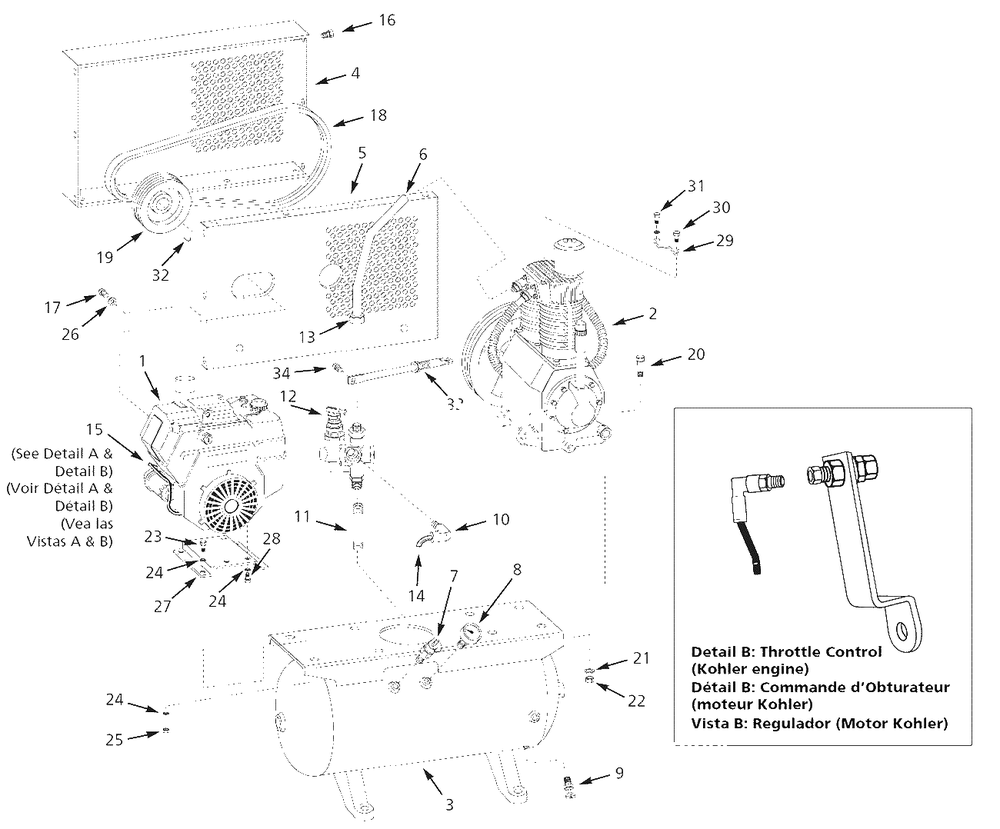 Air-Compressor Parts Diagram and Parts List for EX1230  Campbell Hausfeld Compressor